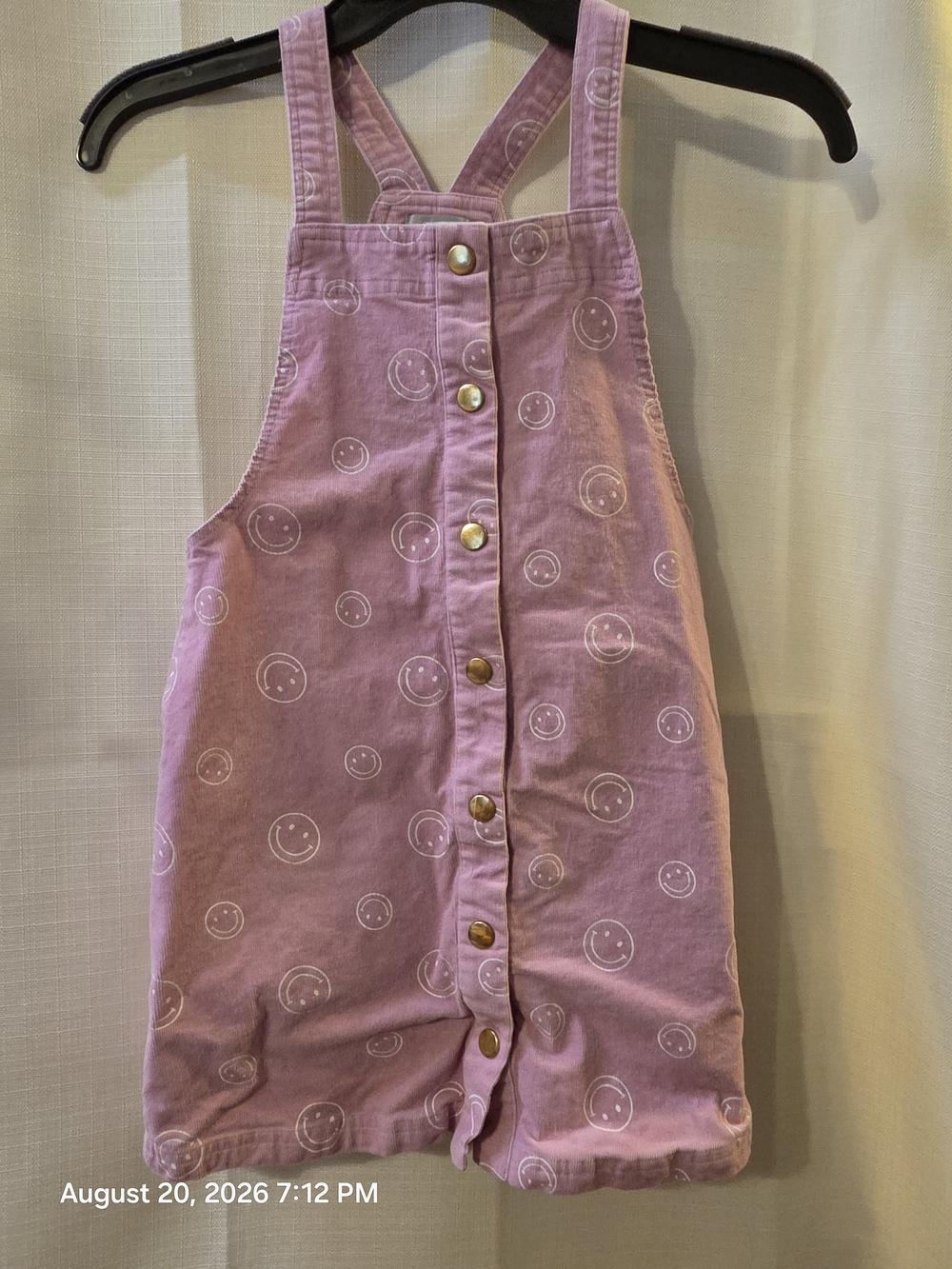 Tahari Pink Smiley Button-Front Overall Dress